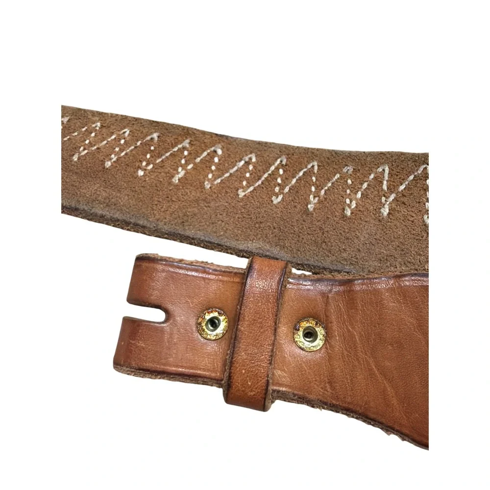Vintage Brown Leather Cartridge Belt Western Ammo Loop Utility Belt Rugged